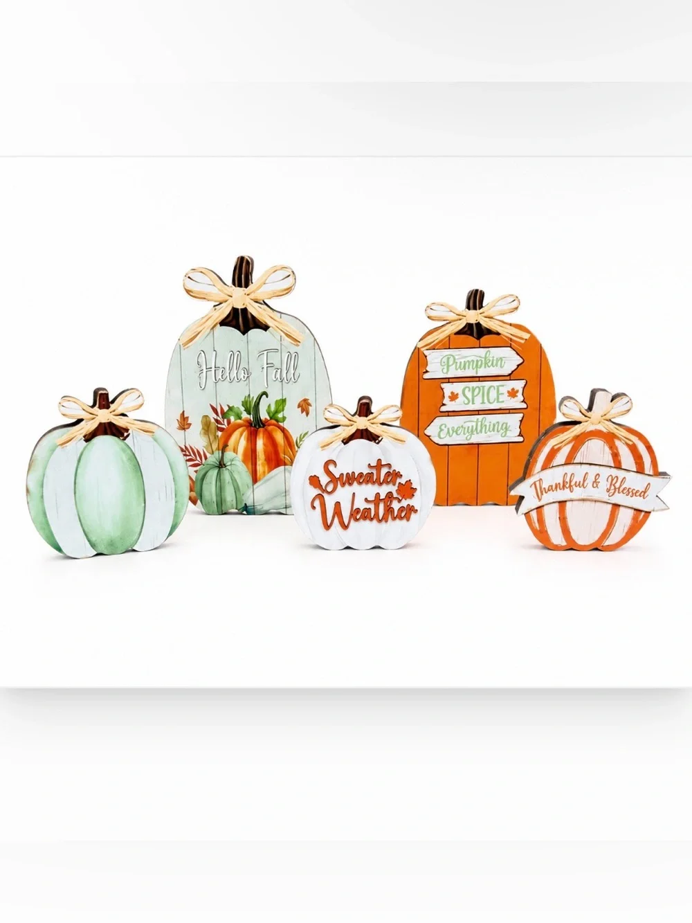 *BUY NOW* Rustic Wooden Fall Pumpkin Décor Set - 5 Pc Set